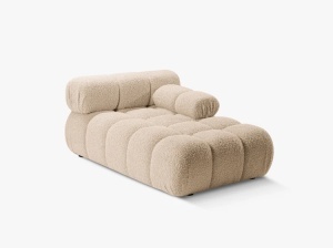 MODUL SEZLONG COLTAR BELLIS, PE DREAPTA NISIPIU, CU TAPITERIE DIN TEXTIL BOUCLE ROLF, MICADONI - Img 2