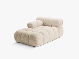 MODUL SEZLONG COLTAR BELLIS, PE STANGA, BEJ DESCHIS, CU TAPITERIE DIN TEXTIL BOUCLE ROLF, MICADONI - Img 2