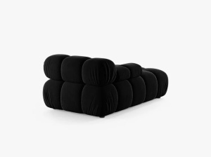 MODUL SEZLONG COLTAR BELLIS, PE STANGA, NEGRU, CU TAPITERIE DIN CATIFEA VENUS, MICADONI - Img 3