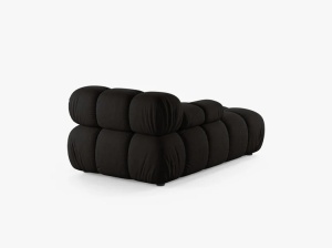 MODUL SEZLONG COLTAR BELLIS, PE STANGA, NEGRU, CU TAPITERIE DIN TEXTIL STRUCTURAT LIBERTY, MICADONI - Img 3