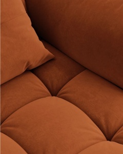 MODUL SEZLONG COLTAR BLOOM, PE DREAPTA, CARAMIZIU, 95X97 CM, CU TAPITERIE DIN TEXTIL CATIFEA CASINO, MICADONI - Img 5