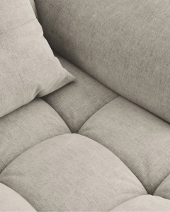 MODUL SEZLONG COLTAR BLOOM, PE DREAPTA, GRI DESCHIS, 95X97 CM, CU TAPITERIE DIN TEXTIL STRUCTURAT WIND, MICADONI - Img 5