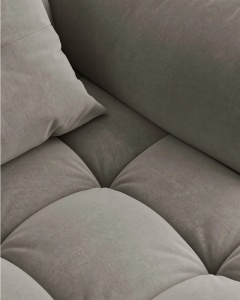 MODUL SEZLONG COLTAR BLOOM, PE STANGA, GRI, 95X97 CM, CU TAPITERIE DIN TEXTIL CATIFEA CASINO, MICADONI - Img 5
