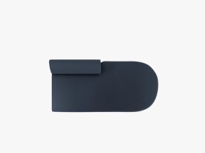 MODUL SEZLONG MILEY, PE DREAPTA, ALBASTRU INCHIS, CU TAPITERIE DIN TEXTIL BOUCLE BALOO, MICADONI - Img 3