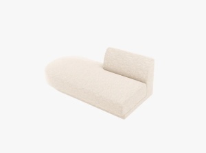 MODUL SEZLONG MILEY, PE STANGA, BEJ FILDES, CU TAPITERIE DIN TEXTIL CHENILLE EDEN, MICADONI - Img 3