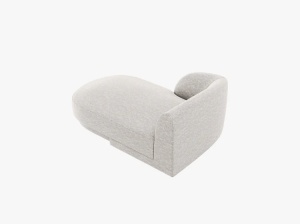 MODUL SEZLONG MILEY, PE STANGA, GRI DESCHIS, CU TAPITERIE DIN TEXTIL CHENILLE HAGA, MICADONI - Img 3