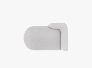 MODUL SEZLONG MILEY, PE STANGA, GRI DESCHIS, CU TAPITERIE DIN TEXTIL BOUCLE BALOO, MICADONI - Img 3