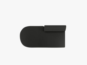 MODUL SEZLONG MILEY, PE STANGA, NEGRU, CU TAPITERIE DIN TEXTIL BOUCLE BALOO, MICADONI - Img 3