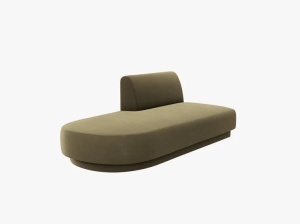 MODUL SEZLONG MILEY, PE STANGA, VERDE, CU TAPITERIE DIN CATIFEA BLUVEL, MICADONI - Img 2