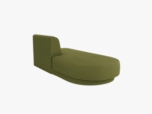 MODUL SEZLONG MILEY, PE STANGA, VERDE MASLINIU INCHIS, CU TAPITERIE DIN TEXTIL BOUCLE BALOO, MICADONI - Img 4