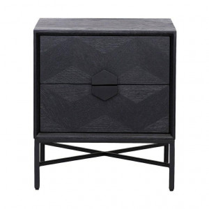 NOPTIERA BLAX, NEAGRA, 7544, DIN FURNIR DE STEJAR SI METAL, STIL MODERN - Img 7