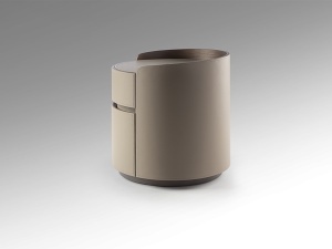 NOPTIERA DE LUX, CIRZE, REALIZATA DIN PLACAJ FURNIR DE NUC SI PIELE, DE CULOARE BEJ, STIL MODERN - Img 5