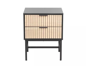 NOPTIERA MAGO S1, STEJAR/NEGRU MAT, DIN PAL LAMINAT SI METAL, STIL MODERN - Img 4