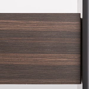 NOPTIERA MODERNA OSSIDE 50CM, REALIZATA DIN LEMN, FURNIR DE NUC SI METAL, CULOARE NEGRU/NUC, REALIZATA MANUAL - Img 5