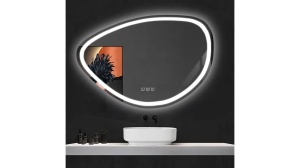 OGLINDA BAIE REA FOG, CU LED, BLUETOOTH SI DIFUZOARE, 70x100CM, DIN STICLA, CALITATE SUPERIOARA - Img 3