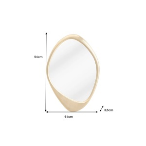 OGLINDA, ORGANIC 90CM, REALIZAT DIN POLIURETAN SI STICLA, CULOARE AURIE, ARTIM GROUP SELECTION - Img 2