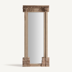 OGLINDA SHIKE 200CM, REALIZAT DIN LEMN DE TEC SI OGLINDA, STIL CONTEMPORAN, FINISAJ MARO, VICAL HOME