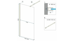 PARAVAN DE DUS REA AERO INTIMO WALK IN, 120CM, AURIU PERIAT, DIN STICLA, CALITATE SUPERIOARA - Img 5