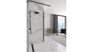 PARAVAN DE DUS REA AERO INTIMO WALK IN, 120CM, NEGRU MAT, DIN STICLA, CALITATE SUPERIOARA - Img 5