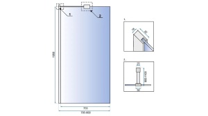 PARAVAN DE DUS REA AERO N, 80CM, CROM, DIN STICLA, CALITATE SUPERIOARA - Img 5