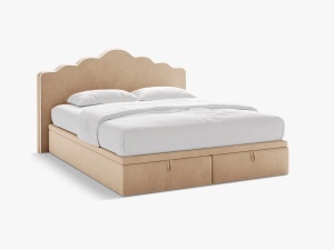 PAT CONTINENTAL TAPITAT DREAM, 200X200, IVORY FILDES, SOMIERA RABATABILA, CU TAPITERIE DIN CATIFEA MAGIC, MICADONI