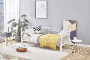 PAT DIVAN EXTENSIBIL ARIZA, ALB, 180X200, CONFECTIONAT DIN DIN METAL, CU SOMIERA INCLUSA, STIL MODERN BOHO