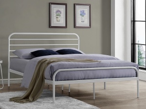 PAT DORMITOR BOLONIA, 140X200, ALB, DIN METAL, STIL CLASIC