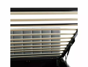 PAT DORMITOR MONTREAL, CU SPATIU DE DEPOZITARE, 90 CM, GRI TAP 192, TAPITERIE DIN CATIFEA, STIL MODERN - Img 3