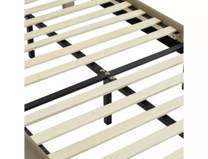 PAT DORMITOR SAVANA, 160 CM, BEJ BLUVEL 28, TAPITERIE DIN CATIFEA, STIL MODERN - Img 3