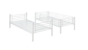 PAT DORMITOR SUPRAETAJAT BUNKY TWIN 90, ALB, CONFECTIONAT DIN METAL, STIL MODERN - Img 5