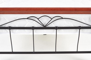 PAT DORMITOR VERONICA, 90X200 CM, CIRES ANTIC/NEGRU, DIN LEMN MASIV SI METAL, STIL MODERN - Img 8