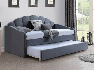 PAT EXTENSIBIL BELLA, 90 CM, GRI BLUVEL 14, TAPITERIE DIN CATIFEA, STIL MODERN
