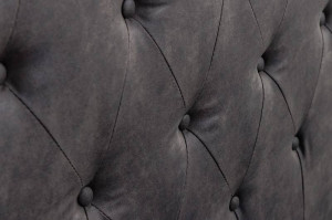 PAT KENSINGTON 180X200CM, PICIOARE DIN LEMN SI MICROFIBRA FINA, COD 41413, CULOARE GRI INCHIS - Img 3