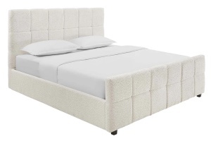 PAT PRESTIGE 160X 220CM, CU SPATIU DE DEPOZITARE, REALIZAT DIN LEMN SI TEXTIL BOUCLE, DE CULOARE CREM, ARTIM GROUP SELECTION