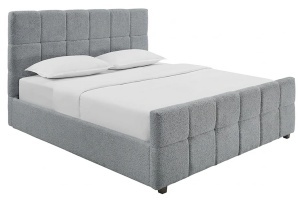 PAT PRESTIGE 160X 220CM, CU SPATIU DE DEPOZITARE, REALIZAT DIN LEMN SI TEXTIL BOUCLE, DE CULOARE GRI, ARTIM GROUP SELECTION