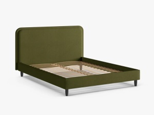 PAT TAPITAT AVELINE, 140X200, VERDE MASLINIU INCHIS, CU TAPITERIE DIN TEXTIL BOUCLE BALOO, MICADONI - Img 3