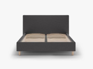 PAT TAPITAT, ELOISE, 140x200, GRI ANTRACIT, SOMIERA RABATABILA, CU TAPITERIE DIN TEXTIL STRUCTURAT MOLYBDEN, MICADONI - Img 2