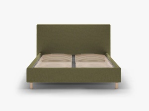 PAT TAPITAT, ELOISE, 160x200, VERDE, SOMIERA RABATABILA, CU TAPITERIE DIN TEXTIL STRUCTURAT MOLYBDEN, MICADONI - Img 2