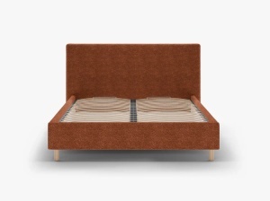 PAT TAPITAT, ELOISE, 180x200, CARAMIZIU, SOMIERA RABATABILA, CU TAPITERIE DIN TEXTIL BOUCLE ROLF, MICADONI - Img 2