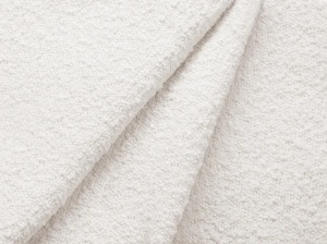PAT TAPITAT JODIE, 160X200, ALB, SOMIERA RABATABILA, CU TAPITERIE DIN TEXTIL BOUCLE BALOO, MICADONI - Img 6