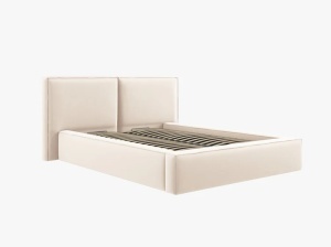 PAT TAPITAT JODIE, 200X200, BEJ DESCHIS, CU TAPITERIE DIN CATIFEA BLUVEL, MICADONI - Img 3