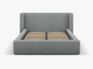 PAT TAPITAT, JOLENE, 140x200, GRI INCHIS, SOMIERA RABATABILA, CU TAPITERIE DIN TEXTIL STRUCTURAT WIND, MICADONI - Img 2