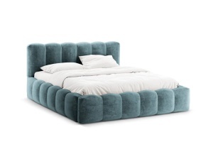 PAT TAPITAT LUPINE, 140X200, ALBASTRU JEANS, SOMIERA RABATABILA, CU TAPITERIE DIN TEXTIL CHENILLE LORIS, MICADONI - Img 7
