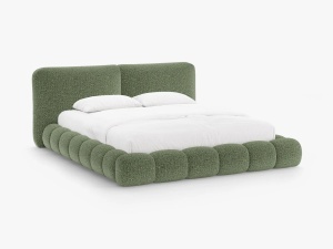 PAT TAPITAT SOLANGE, 200X200, VERDE, SOMIERA RABATABILA, CU TAPITERIE DIN TEXTIL CHENILLE SILENCIO, MICADONI