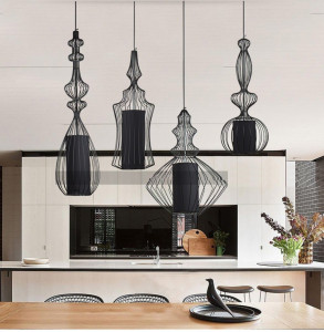 PENDUL AGRA C APP036-1CP, 24x60 cm, NEGRU, DIN OTEL SI METAL DE INALTA CALITATE, STIL MODERN, TU - Img 8