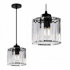PENDUL BLACK CRYSTAL APP511-1CP, 14X90, NEGRU, DIN METAL SI STICLA, STIL MODERN, TU