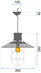 PENDUL CRATO APP160-1CP, 30x25 cm, NEGRU, DIN ALUMINIU, STIL MODERN, TU - Img 8
