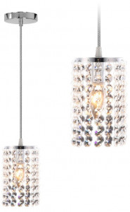 PENDUL GLAMOR CRYSTAL APP730-1CP, 103x11 cm, ARGINTIU, DIN METAL DE INALTA CALITATE SI CRISTALE, STIL MODERN, TU - Img 1