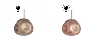 PENDUL ROSE GOLD APP333-1CP, 28x27 cm, ROZ AURIU, DIN STICLA SI METAL, STIL MODERN, TU - Img 2