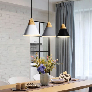 PENDUL SCANDI A APP056, 25x126 cm, NEGRU, DIN ALUMINIU SI LEMN, STIL MODERN, TU - Img 5